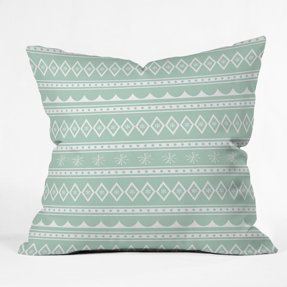 Deny Designs Craftbelly Retro Holiday Mint Throw Pillow, 20"x20"