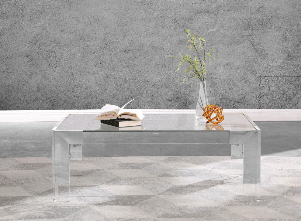 Casper Coffee Table, Chrome, Rectangular