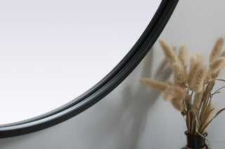 Elegant Decor Metal Frame Oval Mirror 30X36" in Black