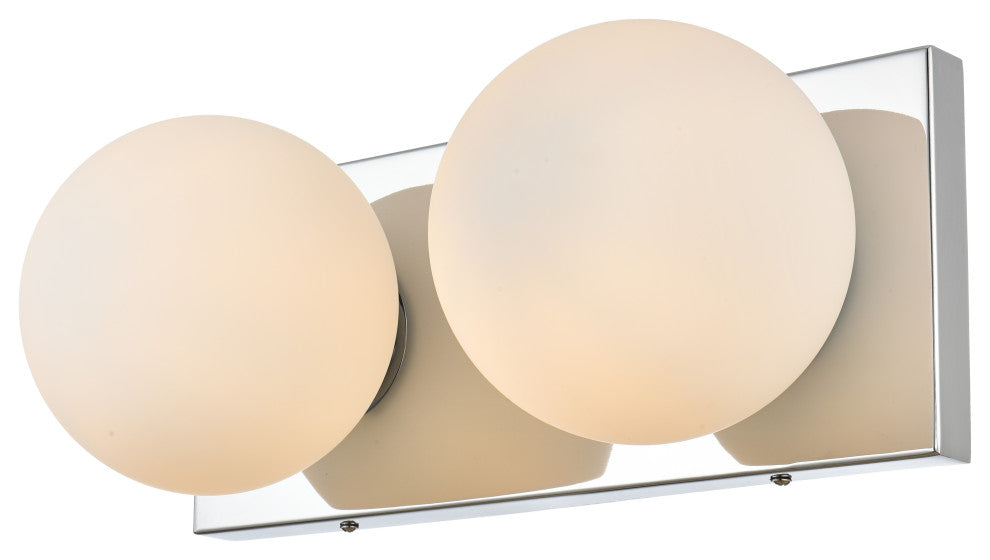 2 Light Chrome And Frosted White Bath Sconce