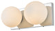 2 Light Chrome And Frosted White Bath Sconce