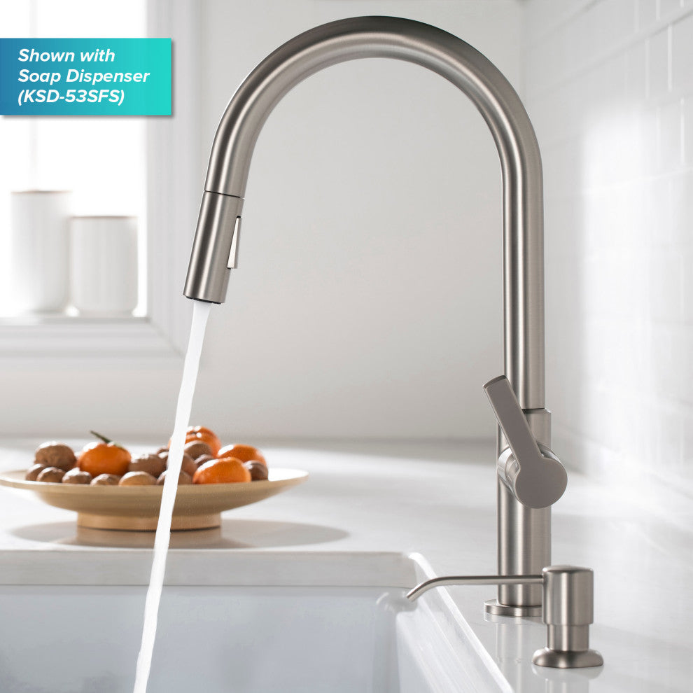 Oletto Pull-Down 1-Hole Kitchen Faucet, Spot Free Stainless Steel