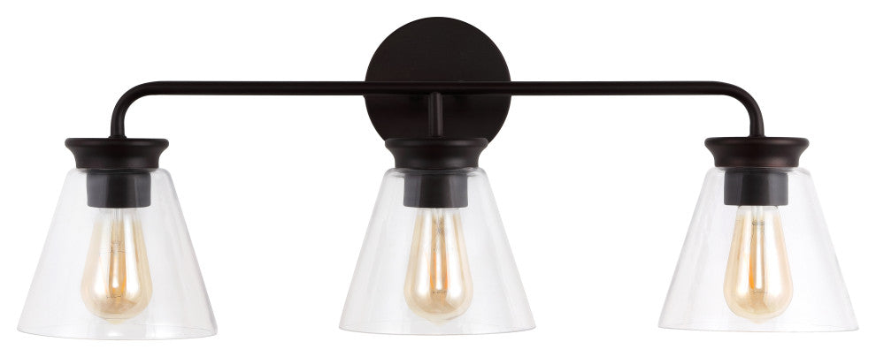 Kondo Modern Farmhouse Iron LED Vanity, 3-Light
