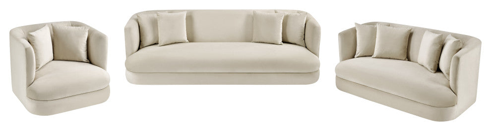 Alder Upholstered Chair, Cream, Velvet, Sofa