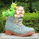 Cute Porcupine Nested in Shoe Flower Pot