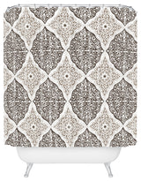 Belle13 Curly Rhombus Neutral Shower Curtain, Medium