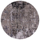 6' Round Wool & Silk Abstract Hand-Knotted Rug - Q14870