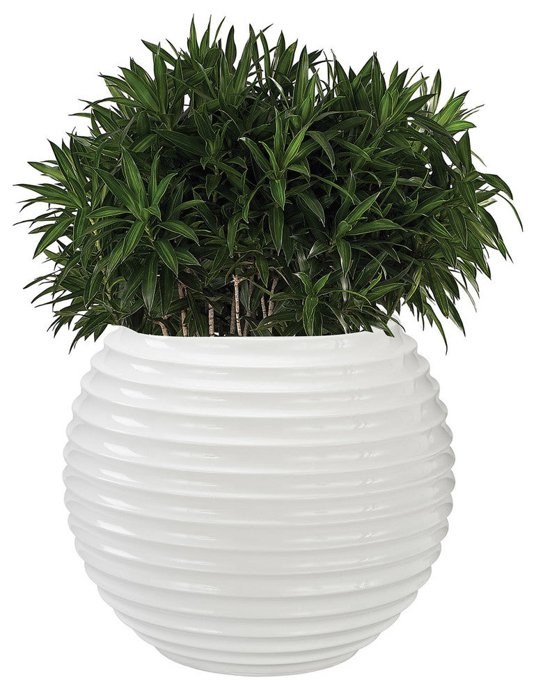 Dimond Lighting Jaya 19" Bamboo Tuft Planter, Gloss White Finish
