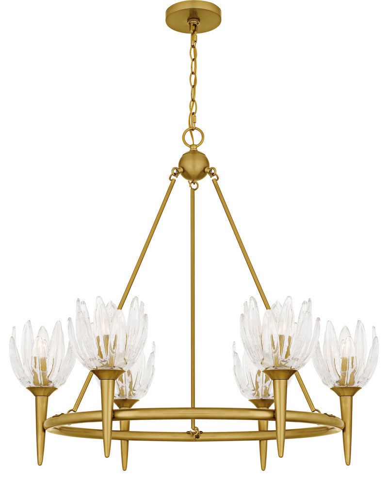 Quoizel SHA5032 Shea 6 Light 31"W Candle Style Chandelier - Brushed Gold