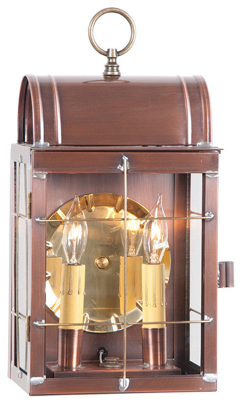 Toll House Wall Lantern, Antiqued Solid Copper
