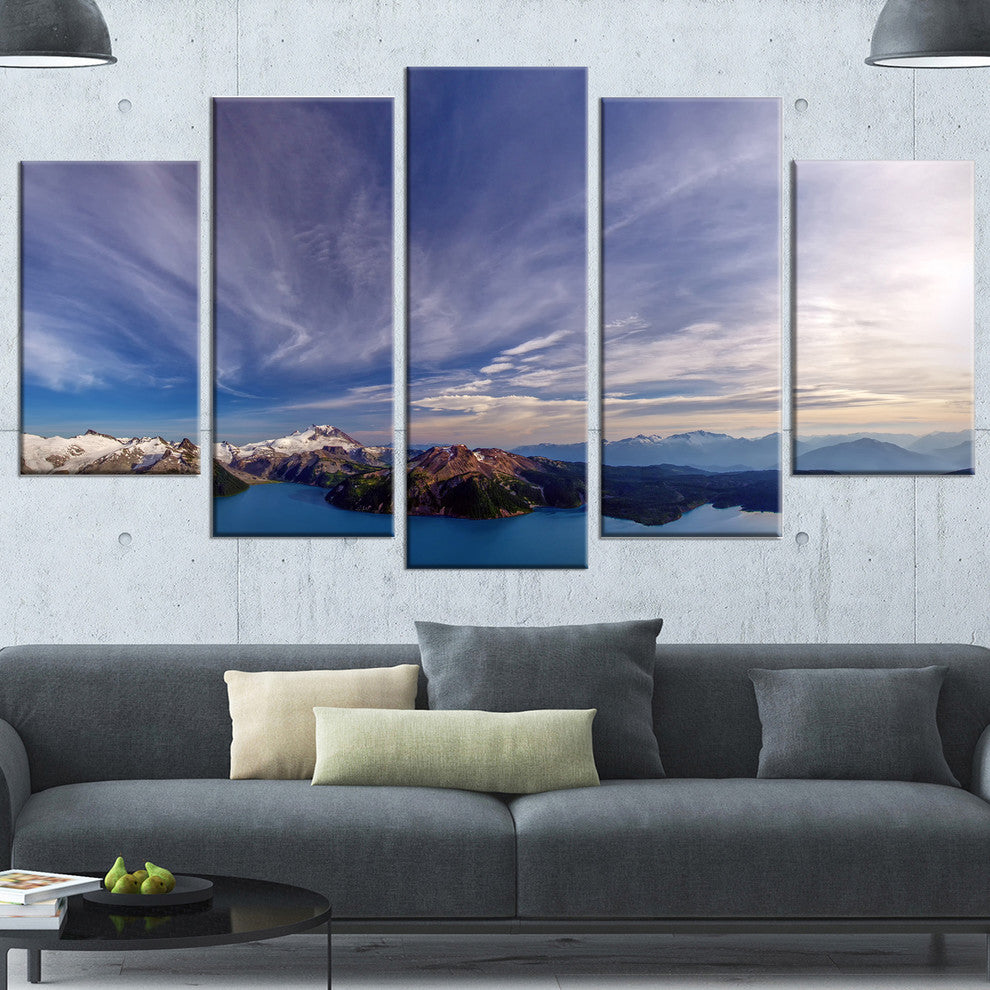 Stunning View of Clear Lake, Landscape Canvas Print, 60"x32", 5 Panels