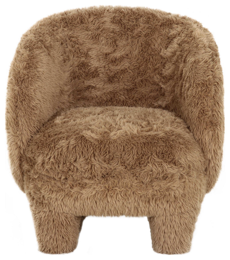 Kiki Vegan Shearling Accent Chair, Taupe