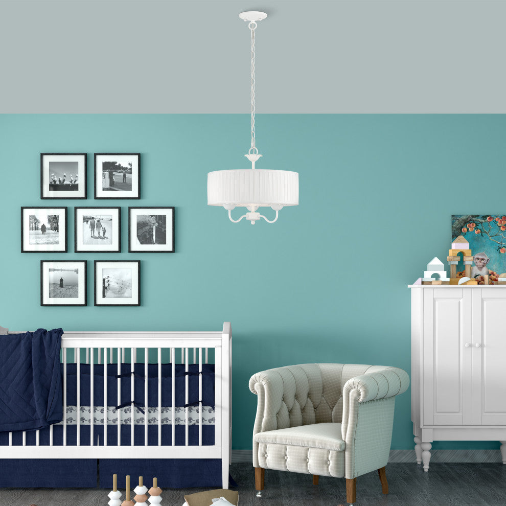 Livex Lighting 3 Light White Pendant Chandelier