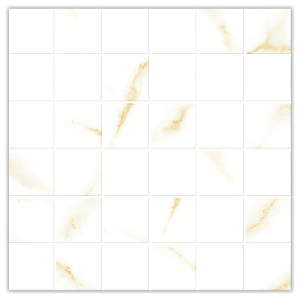 Emotion Calacatta Oro Matte 2x2 Porcelain Mosaic