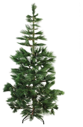 Long Needle Pine Artificial Christmas Tree, Warm Clear Micro Rice LED Lights
