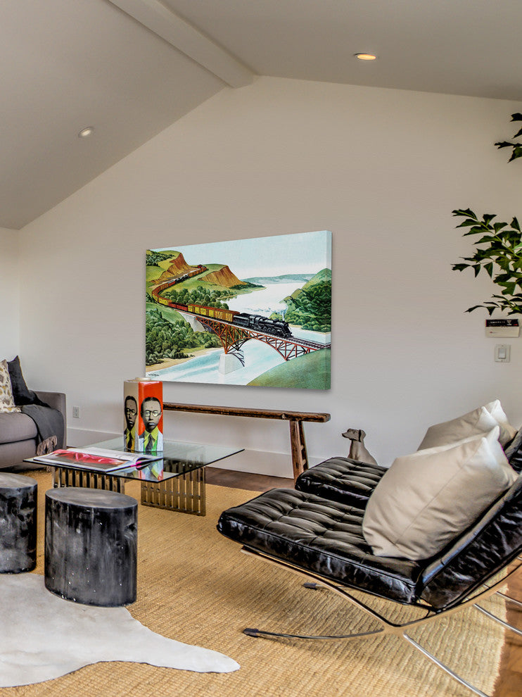 "Railway Bridge" Painting Print on Canvas by Curtis