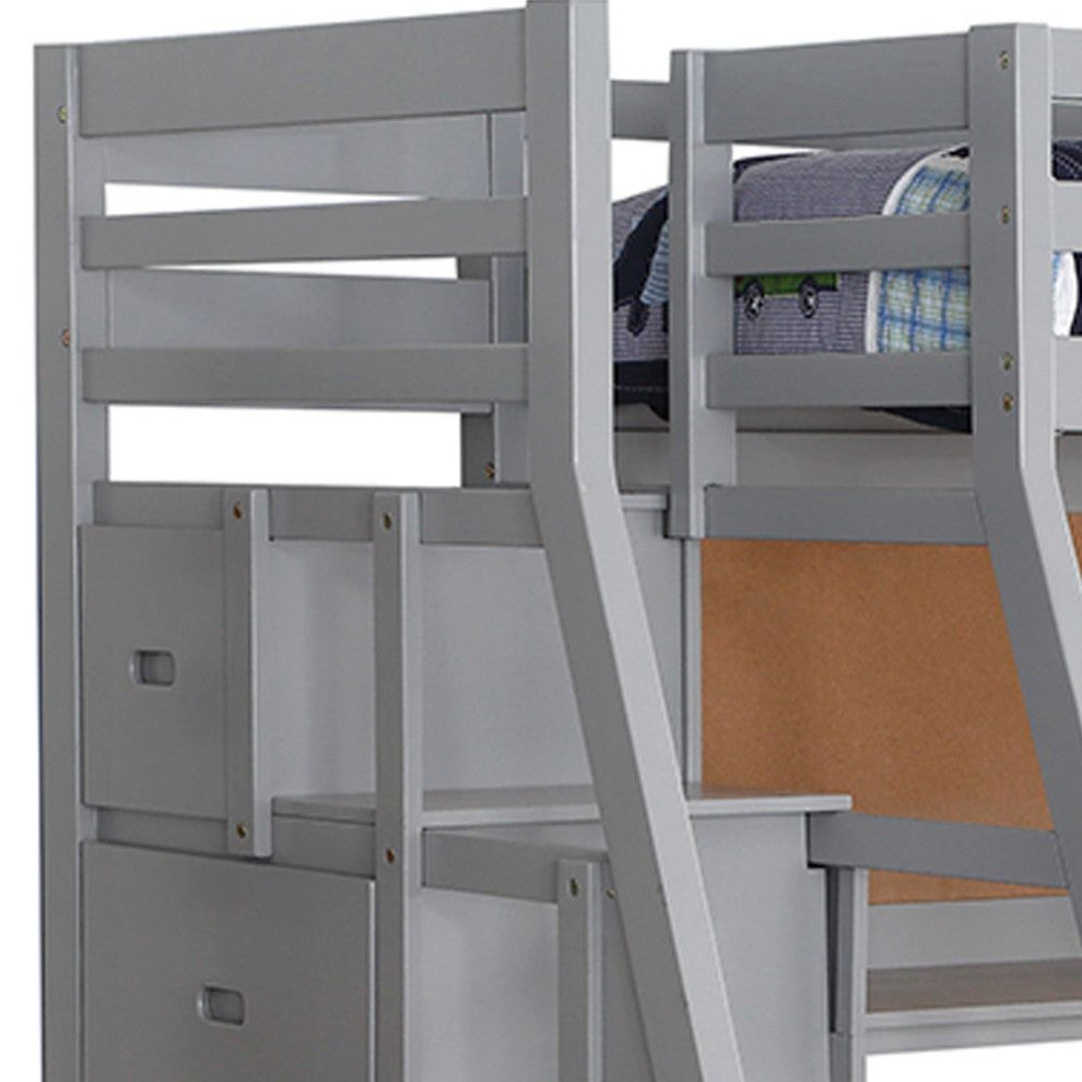 ACME Jason II Loft Bed and Storage Ladder, Gray