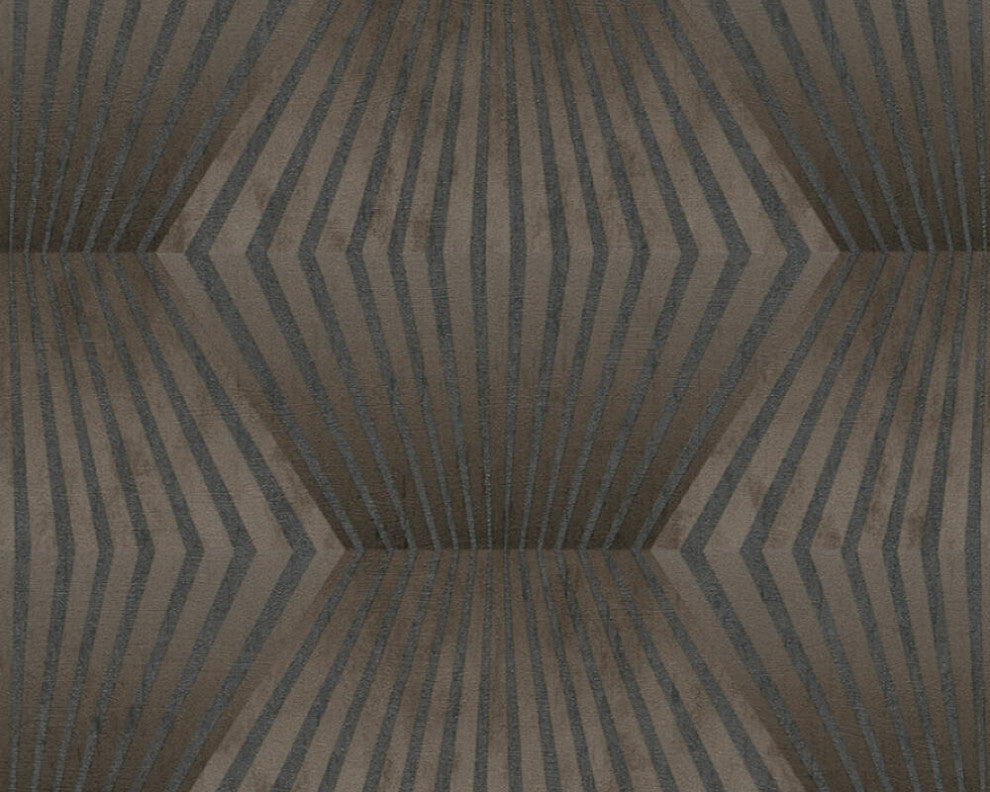 Geometric Faux Textured Wallpaper Featuring 3D Figures, 382042