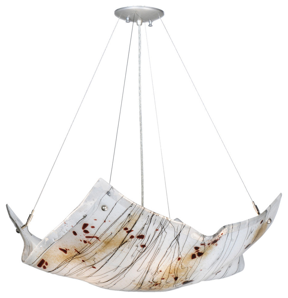 28W Crinkle Ramoscelli Fused Glass Inverted Pendant