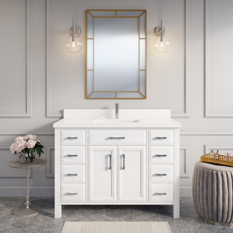 Calais 48" Bathroom Vanity, White
