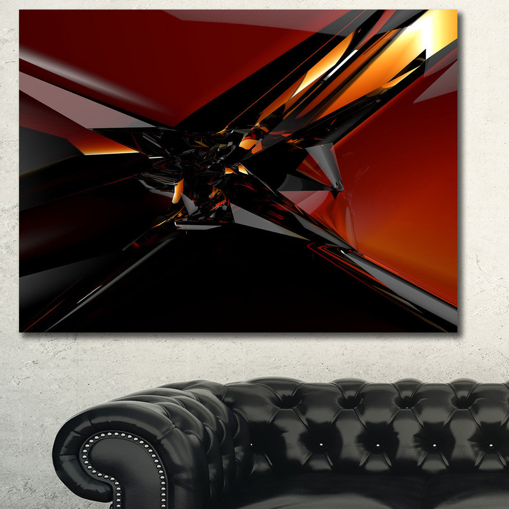 3D Abstract Red Glass Design, Abstract Canvas Art Print, 40"x30"