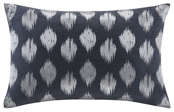 INK+IVY Embroidered Oblong Pillow, Navy