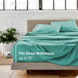 Bare Home 1800 Microfiber Sheet Set, Turquoise, Twin