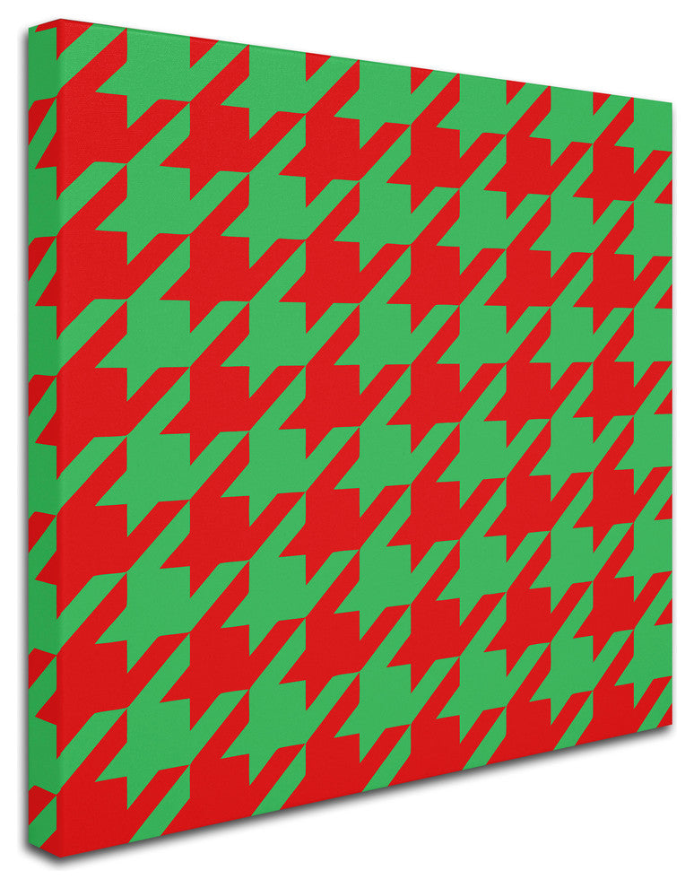 Color Bakery ''Xmas Houndstooth'' Canvas Art, 18x18
