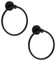 Elizabeth Wall Mounted Towel Ring in Matte Black (Set of 2)