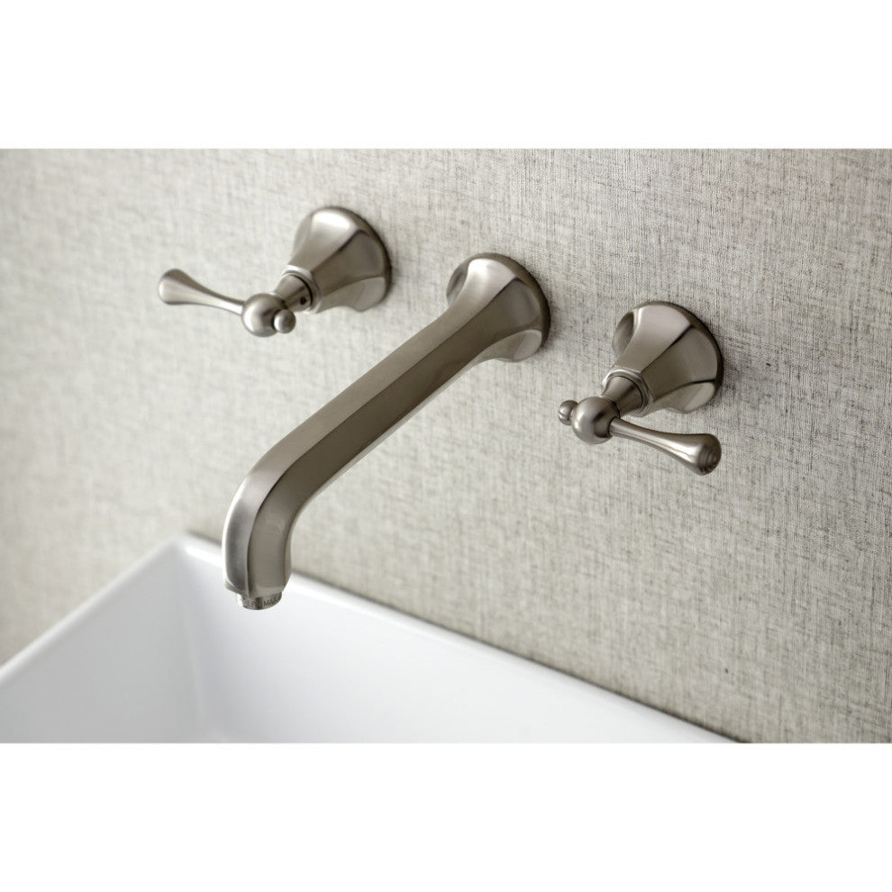 Kingston Brass KS4128BL Wall Mount Bathroom Faucet, Brushed Nickel
