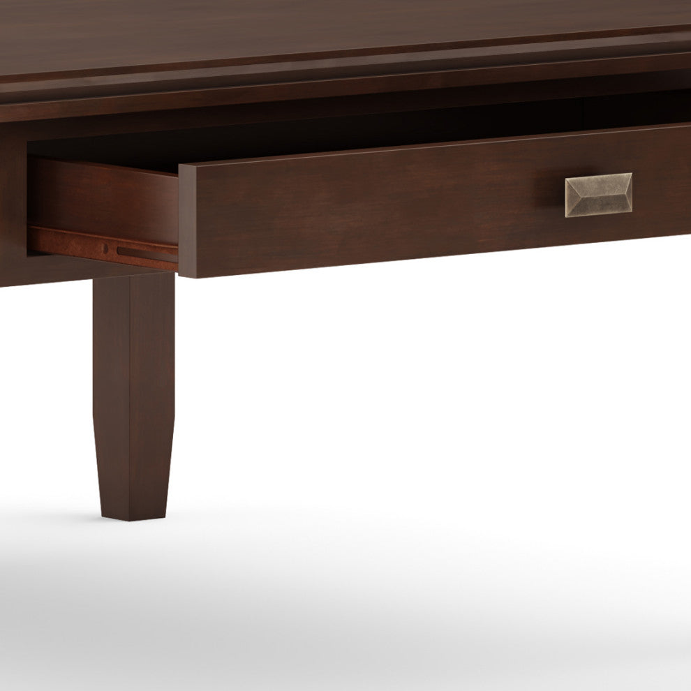 Artisan SOLID WOOD Square Coffee Table, Russet Brown