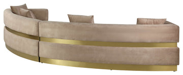 Belsa Velvet Upholstered 2pc. Sectional, Beige