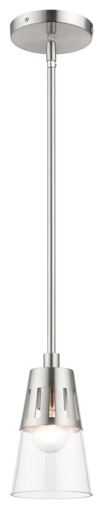 1 Light Brushed Nickel Mini Pendant