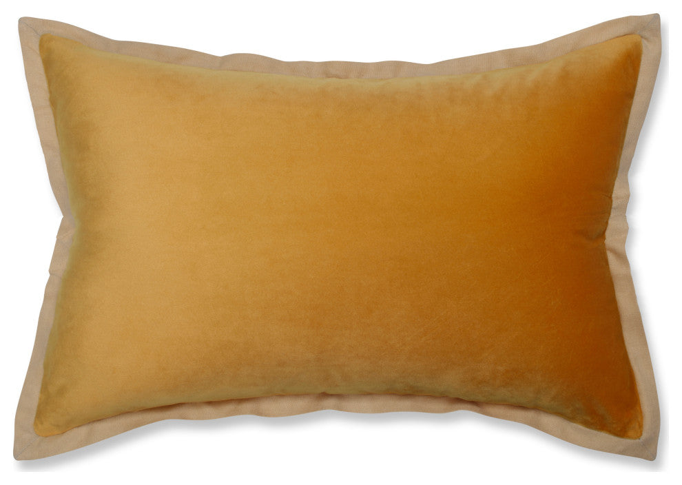 Velvet Flange Marigold Rectangular Throw Pillow