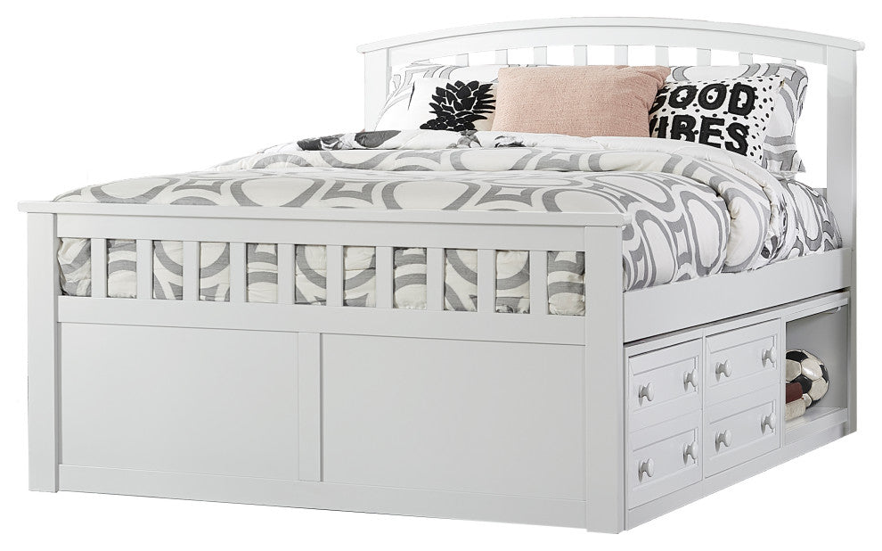Hillsdale Schoolhouse 4.0 Charlie Wood Full Captain's Bed With 2 Storage Units