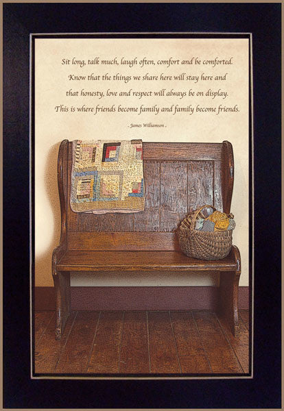 "Friends Become Family" By Susan Boyer, Printed Wall Art, Black Frame