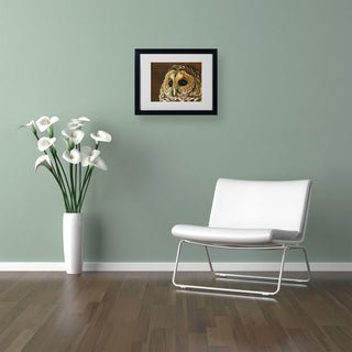 'Barred Owl Portrait' Matted Framed Canvas Art by Lois Bryan