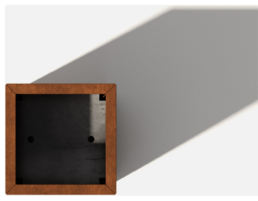 Metallic Series Corten Steel Pedestal Planter, Short