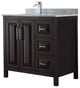 36" Single Vanity, Espresso, White Carrara Marble Top, Undermount Square Sink