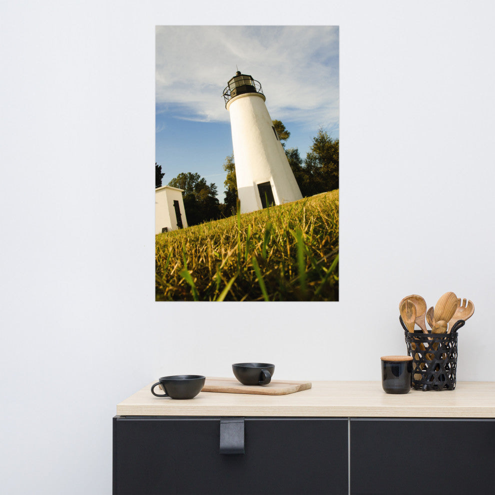 Turkey Point Lighthouse Landscape Photo Unframed Wall Art Print, 24" X 36"
