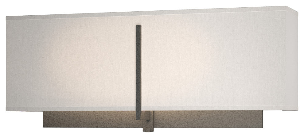 Exos Square Sconce, Natural Iron Finish, Flax Shade