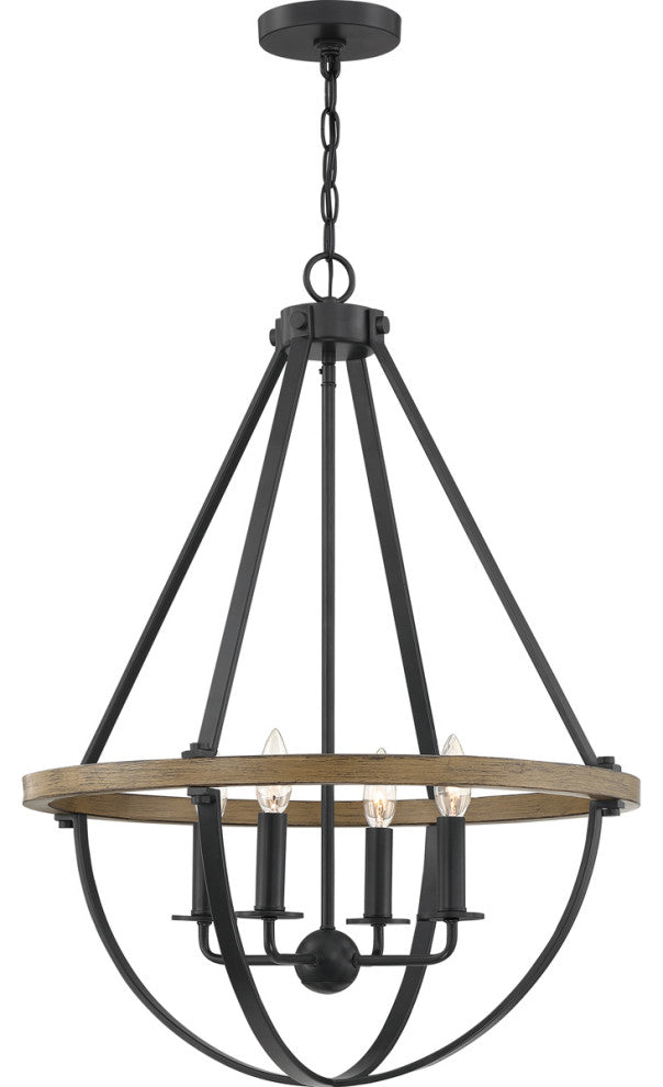 Quoizel BRL2823EK Four Light Pendant, Earth Black Finish