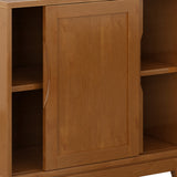 Harper Solid Hardwood Low Storage Cabinet, Teak Brown