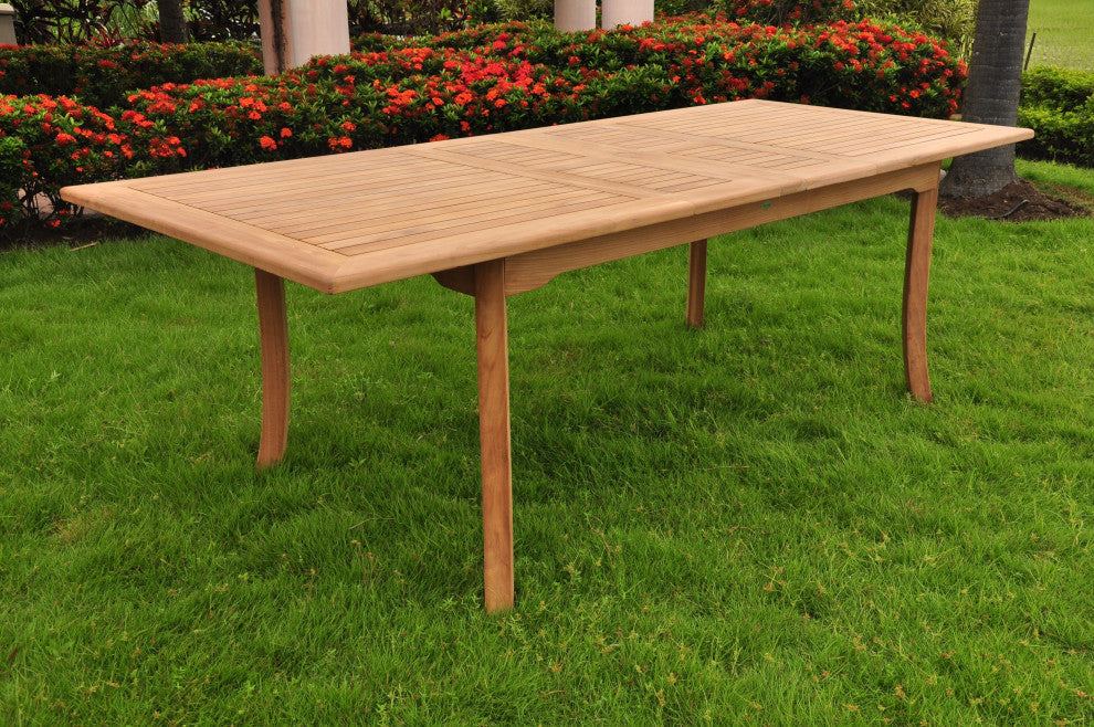 7-Piece Teak Dining Set, 94" Extension Rectangle Table, 6 Ashley Arm Chairs