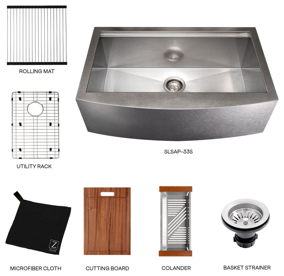 33" Moritz Apron Mount Kitchen Sink in Fingerprint Resistant Stainless Steel