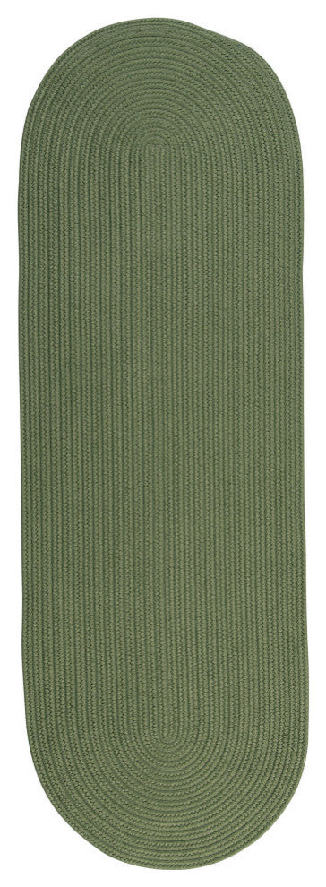 Colonial Mills Rug Reversible Flat-Braid, Oval Runner Moss Green Runner, Oval