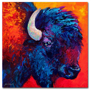 Marion Rose 'Bison Head II' Canvas Art, 18" x 18"