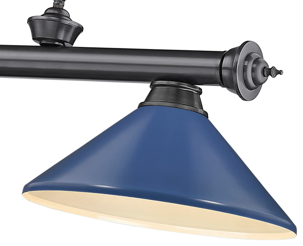 Zlite 2306-3BP-MNB 3-Light Billiard, Navy Blue
