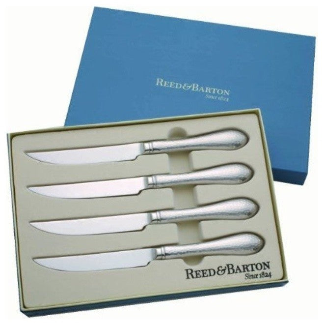Reed & Barton Hammered Antique Steak Knives, Set of 4