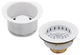 CO2195 3.5" Wing Nut Twist Large Kitchen Sink Basket Strainer, Powder Coat White